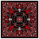 Wholesale Red Paisley Retro Skulls Cotton Bandana Face Cover For Bikers